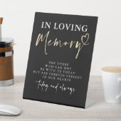Loving Memory Black モダン Memorial結婚's 台座サイン (インサイチュ)