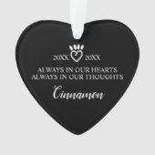 Loving Memory Black Chalkboard Cat記念写真 オーナメント (裏面)