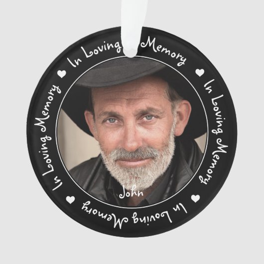 Loving Memory Black Family Photo Keepsake オーナメント (正面)