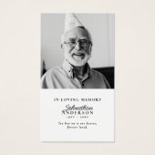 Loving Memory Black & White 2フォト祈りの言葉カード (正面)