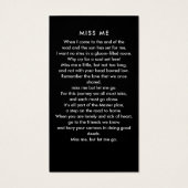 Loving Memory Black & White Photo祈りの言葉カード (裏面)