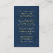 Loving Memory Blue金ゴールド写真葬儀カード 名刺 (裏面)