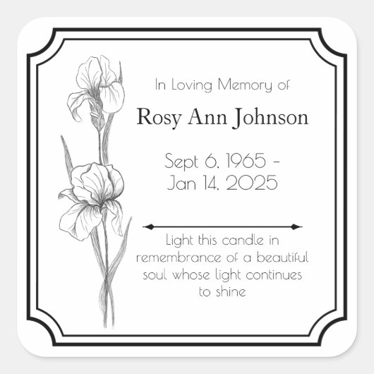 Loving Memory Candleラベル スクエアシール (正面)