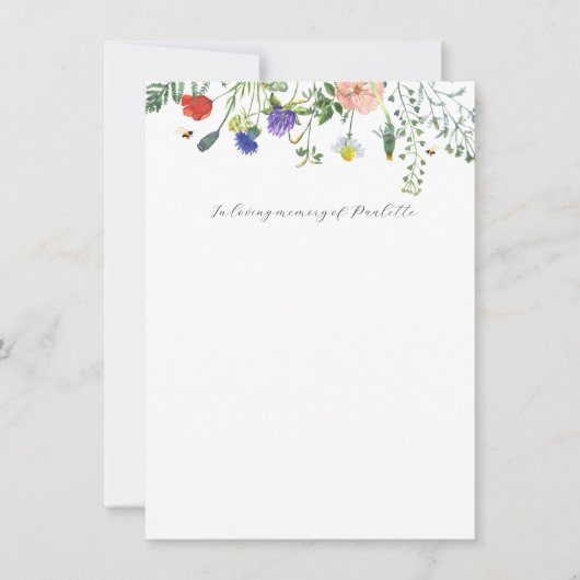 Loving Memory Cardのワイルドフラワーフィールド 招待状 (正面)