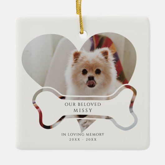 Loving Memory Christmas写真 セラミックオーナメント (正面)