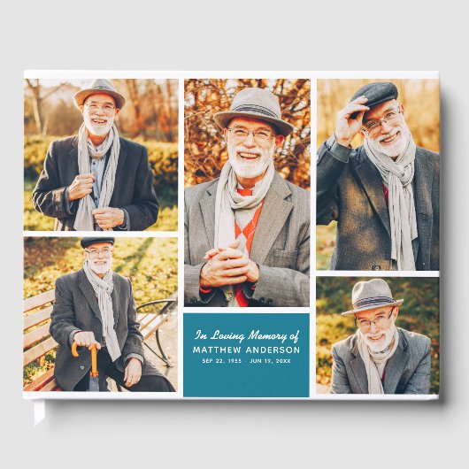 Loving Memory Color写真モダンコラージュ ゲストブック (正面)