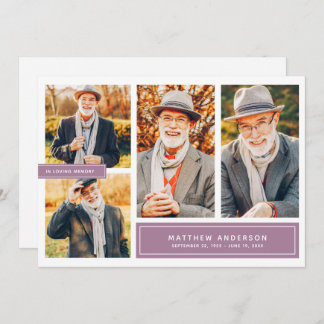 Loving Memory Color Photoモダン Thank You ノートカード