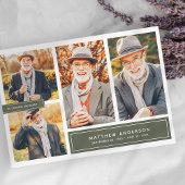 Loving Memory Color Photoモダン Thank You ノートカード