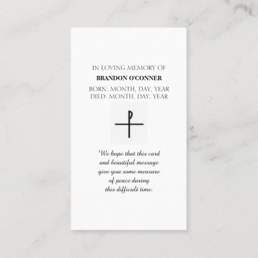 Loving Memory Companity Card 名刺 (裏面)