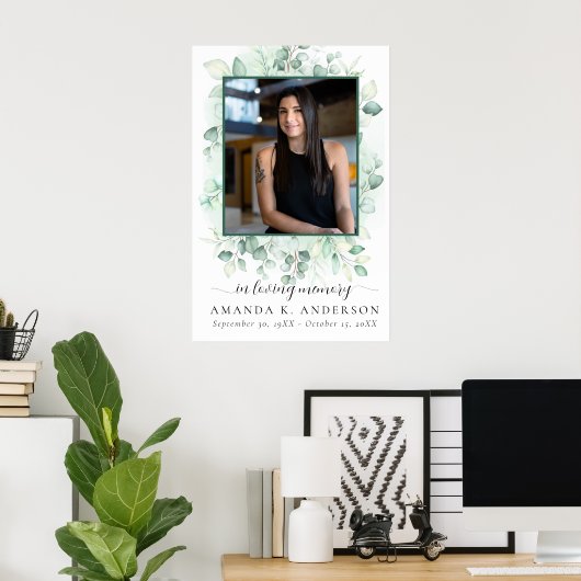 Loving Memory Eucalyptus Greeneryサービス ポスター (ホームオフィス)