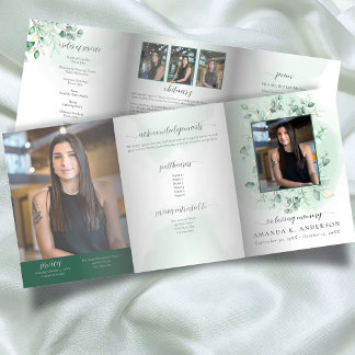 Loving Memory Eucalyptus Greeneryサービス 三つ折りプログラム