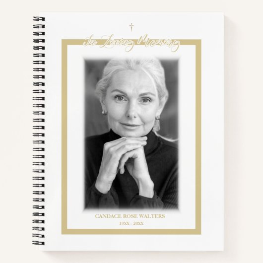 Loving Memory Golden B&Wフォトサービス親愛 ノートブック (正面)