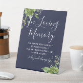 Loving Memory Greenery Navy Blue 結婚's 台座サイン (インサイチュ)