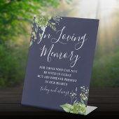 Loving Memory Greenery Navy Blue 結婚's 台座サイン