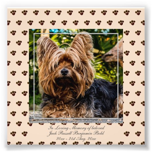 Loving Memory Jack Russell PHOTO Named Keepsake フォトプリント (正面)
