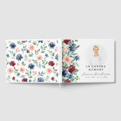 Loving Memory Keepsakeの水色フローラ ゲストブック (全面)