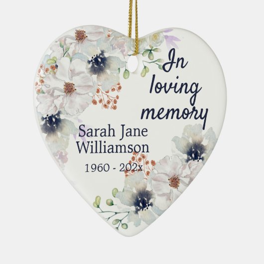 Loving Memory Keepsakeの水色フローラ セラミックオーナメント (右)