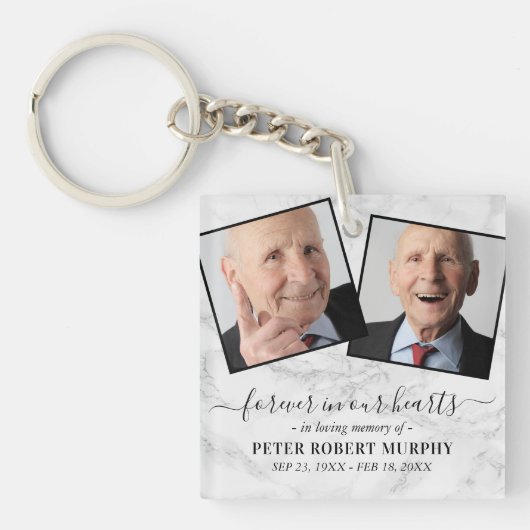 Loving Memory Marble Memorial写真 キーホルダー (正面)