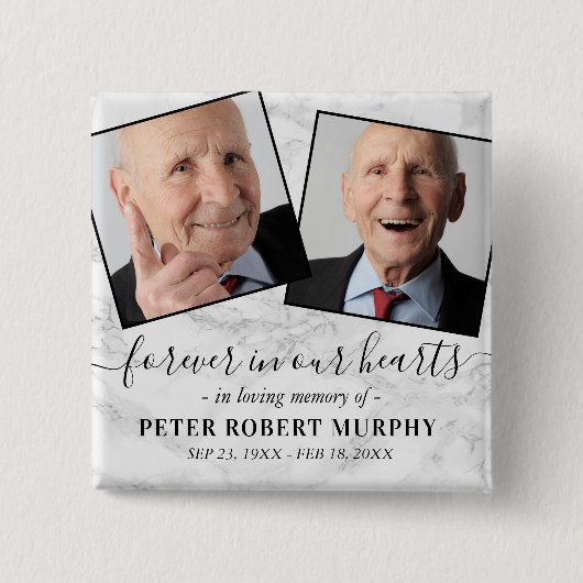 Loving Memory Marble Memorial写真 缶バッジ (正面)