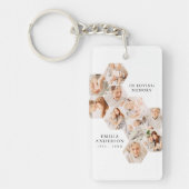 Loving Memory Memorial モダン Photo Collage キーホルダー (正面)