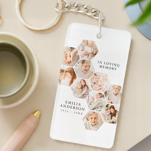 Loving Memory Memorial モダン Photo Collage キーホルダー