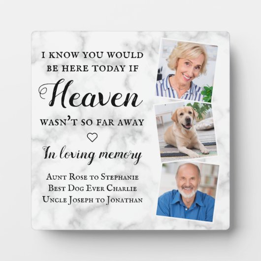 Loving Memory Memorial 3写真結婚のサイン フォトプラーク (正面)