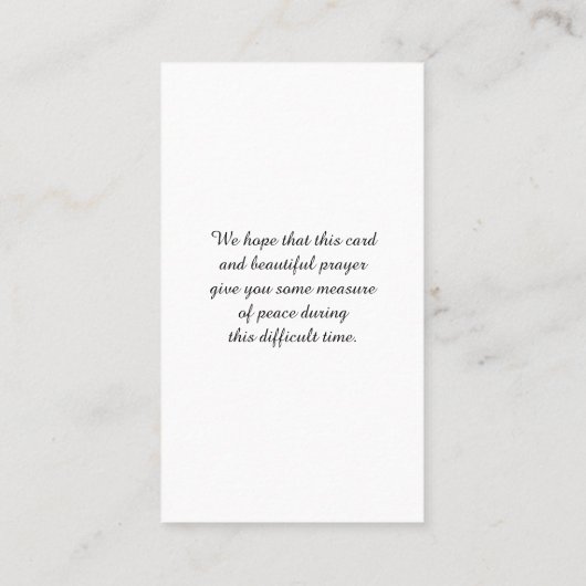 Loving Memory Memorial Card 名刺 (裏面)