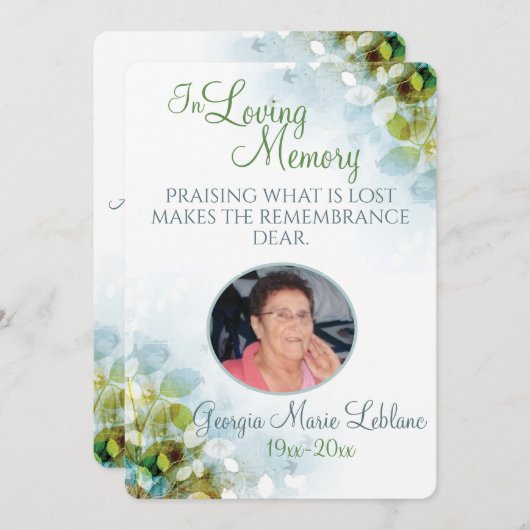 Loving Memory Memorial Keepsake Cards プログラム (正面/裏面)
