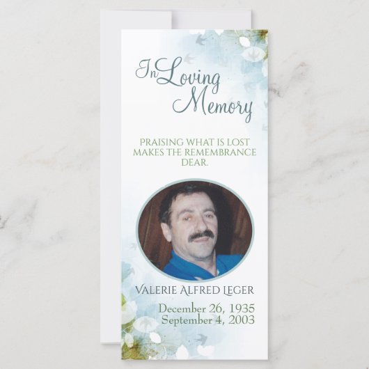 Loving Memory Memorial Keepsake Companity Card (正面)