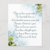 Loving Memory Memorial Keepsake Companity Card (裏面)