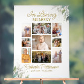 Loving Memory Memorial Photo Collage カスタム アクリルサイン (ニュートラル)