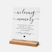 Loving Memory Memorial Script 結婚's アクリルサイン (傾斜)