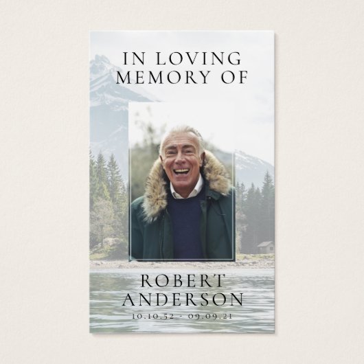 Loving Memory Mountainsメモリアル祈りの言葉カード (正面)