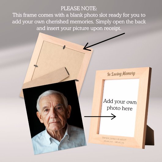 Loving Memory Nameの日付 レーザー彫刻フレーム