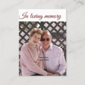loving memory name文字キープサク祈りの言葉カード 名刺 (正面)