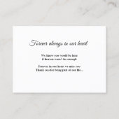 loving memory name文字キープサク祈りの言葉カード 名刺 (裏面)