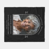 Loving Memory Name、カスタム引用文、写真 フリースブランケット (正面(横))