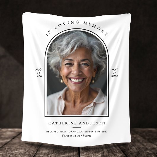 Loving Memory Name、カスタム引用文、写真 フリースブランケット