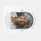 Loving Memory Name、カスタム引用文、写真 フリースブランケット (正面(横))