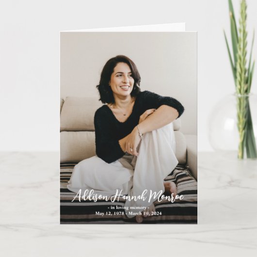 Loving Memory Name Full Photo Memorialプログラム プログラム (正面)