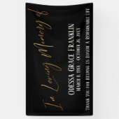 Loving Memory of Handwriting on Black 横断幕 (縦)