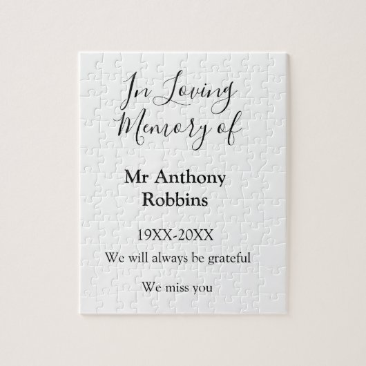 Loving memory of name葬儀記念メモリの記念ファイル ジグソーパズル (縦)