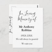 Loving memory of name葬儀記念メモリの記念ファイル ポストカード (正面/裏面)