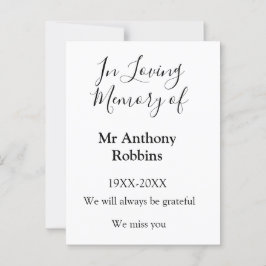 Loving memory of name葬儀記念メモリの記念ファイル ポストカード