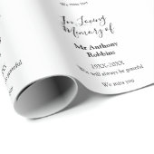 Loving memory of name葬儀記念メモリの記念ファイル ラッピングペーパー (ロールコーナー)