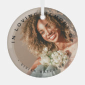 Loving Memory Overlay写真モダン内 ガラスオーナメント (正面)