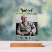 Loving Memory Photoに予約されたカスタムウェディング アクリルサイン (ニュートラル)