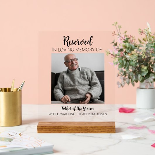 Loving Memory Photoに予約されたカスタムウェディング アクリルサイン (ウェディング)