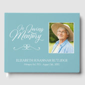Loving Memory Photoのライトブルーの書道 ゲストブック (正面)