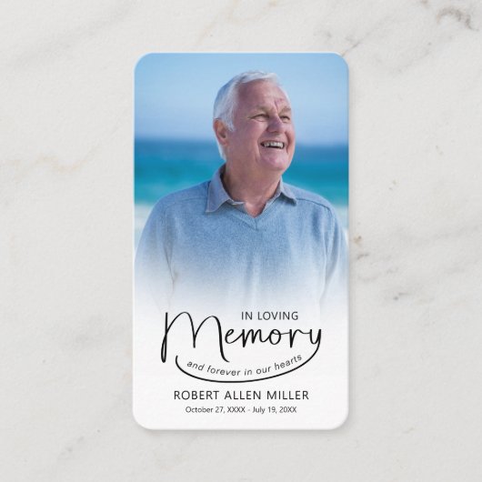 Loving Memory Photoブックマーク祈りの言葉カード 名刺 (正面)